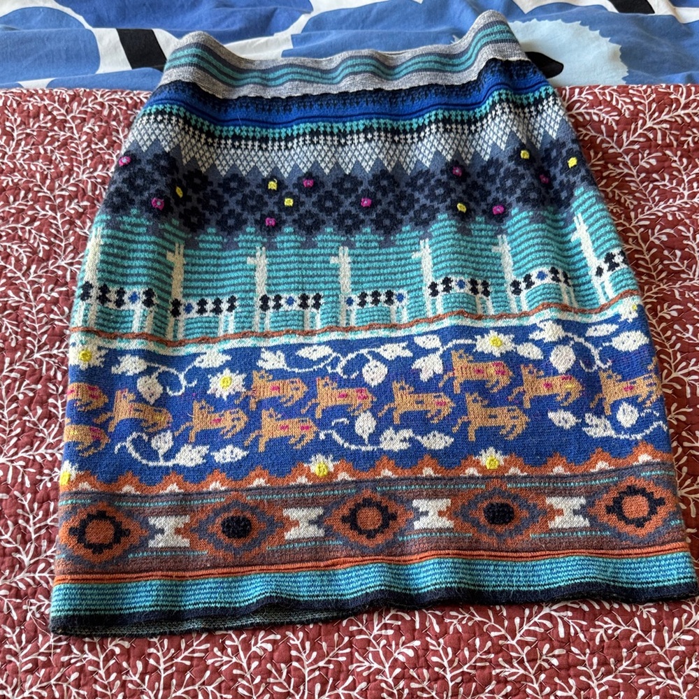 Anthropologie Alpaca print skirt